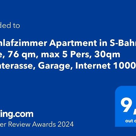 3 Zimmer Apartment In S-Bahn Naehe, 76 Qm, Max 5 Pers, 30Qm Dachterasse, Garage, Internet 1000 Mbit 加特林根 外观 照片